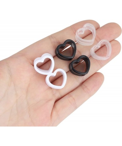 6pcs/18pcs Heart Shape Acrylic Ear Tunnels Plugs Set Mix Color Stretcher Expander Piercing Tunnels Gauge 6G-7/8 inch 6pcs, 11...