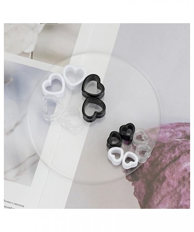 6pcs/18pcs Heart Shape Acrylic Ear Tunnels Plugs Set Mix Color Stretcher Expander Piercing Tunnels Gauge 6G-7/8 inch 6pcs, 11...