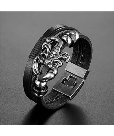 Punk Gothic Rock Spike Rivet Scorpion Bracelet Bangles for Women Men Adjustable Leather Wide Wristband Jewelry Black $9.11 Br...