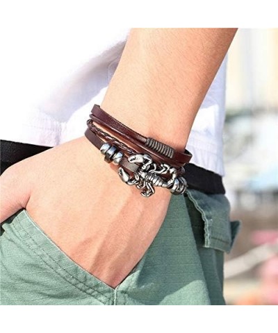 Punk Gothic Rock Spike Rivet Scorpion Bracelet Bangles for Women Men Adjustable Leather Wide Wristband Jewelry Black $9.11 Br...