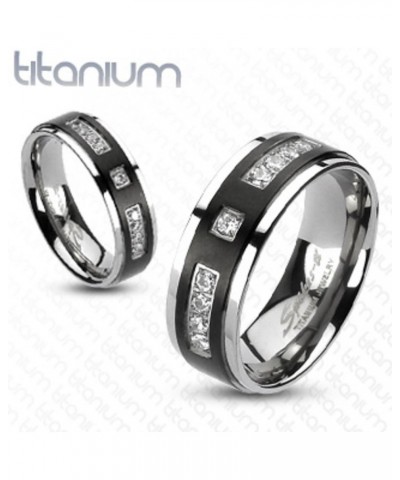 Hers and His Stainless Steel Princess Wedding Ring Set and Titanium Wedding Band Women's Size 09 Men's Size 07 $23.58 Sets