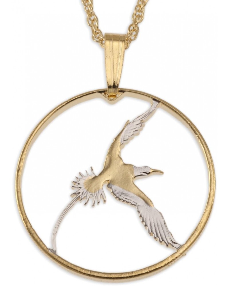 Bermuda Long Tail Bird Pendant & Necklace, Bermuda 25 Cents Hand Cut $29.44 Necklaces