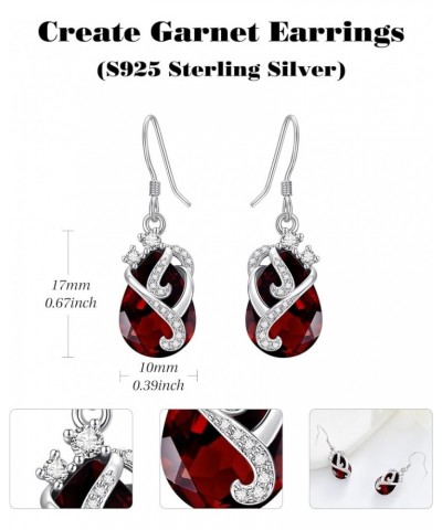 Birthstone Earrings 925 Sterling Silver Crystal Earrings Birthday Gifts for Women with Gift Box 01 Jan - Granet $35.09 Earrings