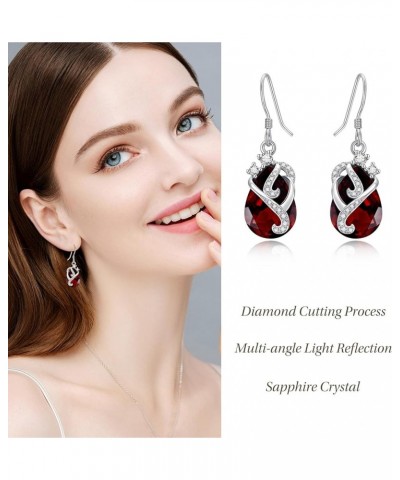 Birthstone Earrings 925 Sterling Silver Crystal Earrings Birthday Gifts for Women with Gift Box 01 Jan - Granet $35.09 Earrings