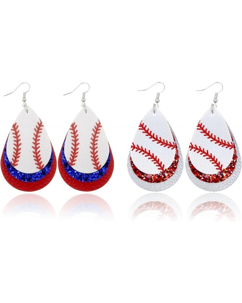 Baseball Earrings for Women Leather Softball Stud Earring Baseball Jewelry Fashion Ball Earrings for Sport Ball Fans or Playe...