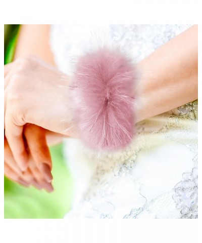 Women's Feather Slap Bracelet Snap Cuff Bracelets Fluffy Feather Cuffs Sleeves Wrist Decoration Cuff Sleeves Slap Type 7 $9.4...