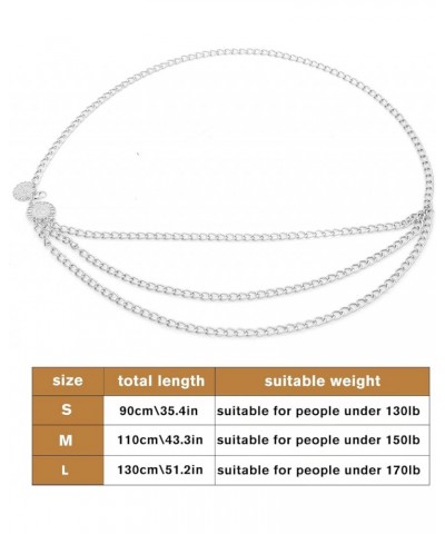 MultiLayer Waist Chain Belts for Women, Adjustable Metal Body Belly Chain for Dress Silver S: (Fit Waist 90cm/35.4in) $7.79 B...