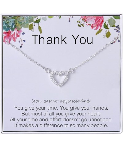 Sterling Silver Heart necklace Christmas New Year Thanksgiving Birthday Relationship Gifts Thank You Gifts $13.80 Necklaces