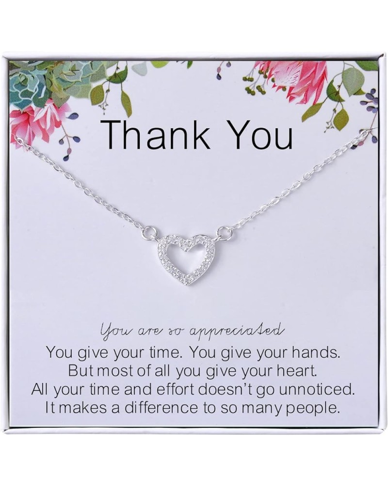 Sterling Silver Heart necklace Christmas New Year Thanksgiving Birthday Relationship Gifts Thank You Gifts $13.80 Necklaces