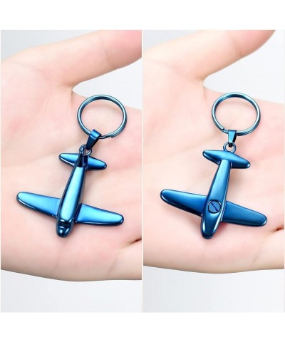 Airplane Cremation Jewelry for Human Ashes Urn Necklace Keepsake Jewelry Ashes Holder Memorial Pendant Locket for Ashes Key-B...