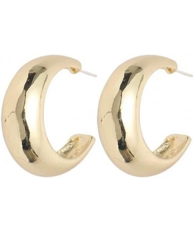 Chunky Open Hoop Earrings for Women Girl, Punk Thick Open Hoop Jewelry for Birthday (Small,Silver) Large Gold $3.53 Earrings