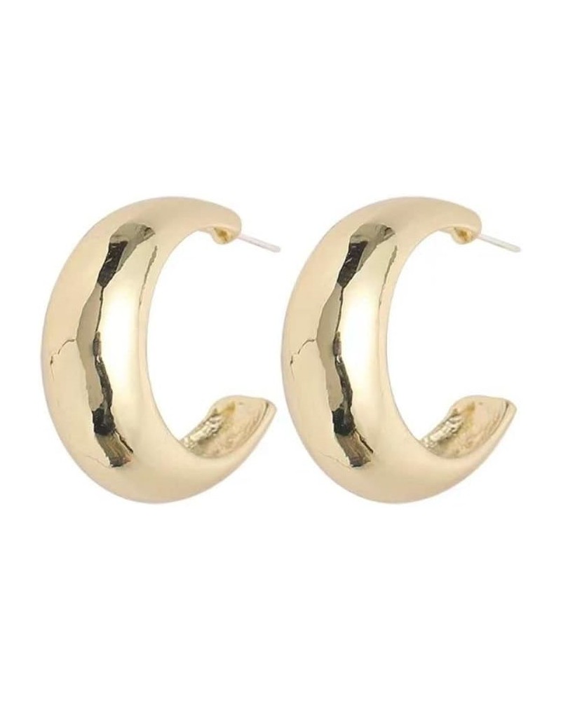 Chunky Open Hoop Earrings for Women Girl, Punk Thick Open Hoop Jewelry for Birthday (Small,Silver) Large Gold $3.53 Earrings