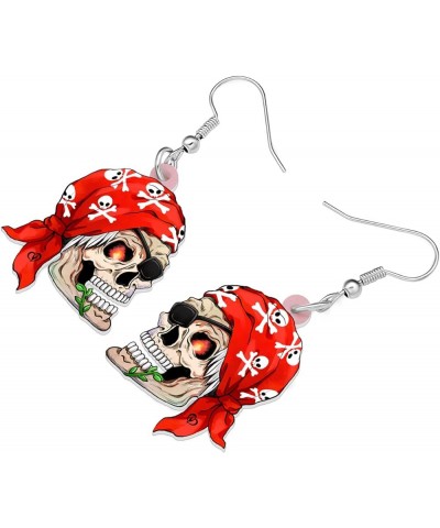 Cute Pirate Jewelry Gifts for Women Funny Acrylic Pirate Skull Earrings Dangle Festival Charms for Teen Girls Pirate J $7.66 ...