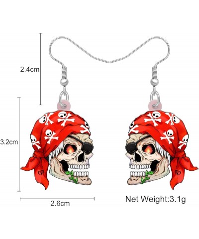 Cute Pirate Jewelry Gifts for Women Funny Acrylic Pirate Skull Earrings Dangle Festival Charms for Teen Girls Pirate J $7.66 ...