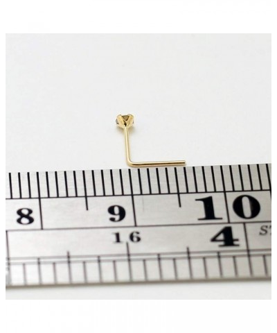 14ct Solid Yellow Gold Prong Set Rainbow Genuine Crystals Stone 22 Gauge L-Shape Nose Stud 2.5 Millimeters $13.90 Body Jewelry