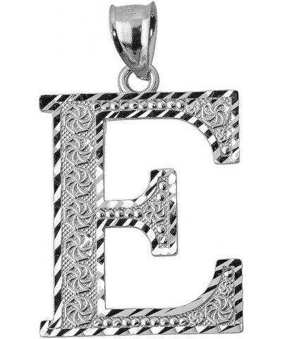 .925 Sterling Silver Initial Letters A-Z Charm Pendant 0.7 Inches E $15.89 Pendants