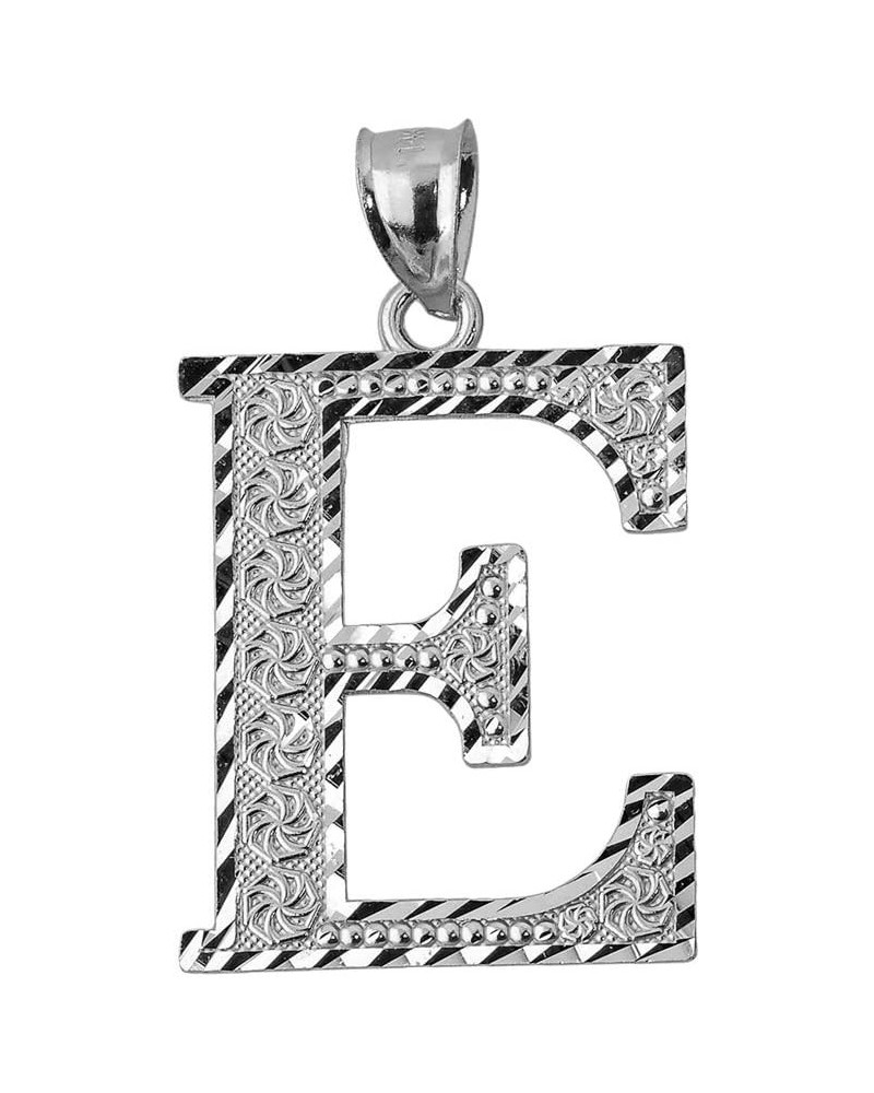 .925 Sterling Silver Initial Letters A-Z Charm Pendant 0.7 Inches E $15.89 Pendants