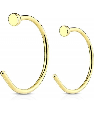 Gold Tone Flat Disc Nose Hoop 316L Surgical Steel Ring 18GA | 8mm & 10mm *Both Sizes* $7.79 Body Jewelry