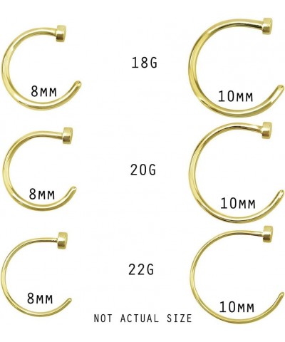 Gold Tone Flat Disc Nose Hoop 316L Surgical Steel Ring 18GA | 8mm & 10mm *Both Sizes* $7.79 Body Jewelry