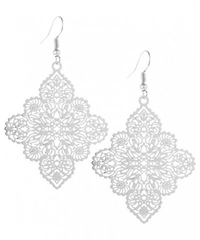 Silver Moroccan Filigree Laser Cut Earrings $13.19 Earrings