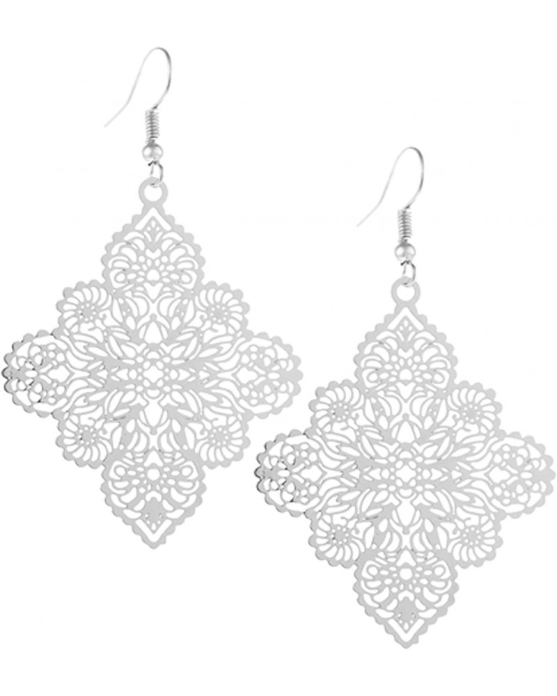 Silver Moroccan Filigree Laser Cut Earrings $13.19 Earrings