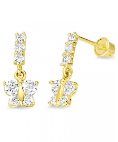 14k Yellow Gold Butterfly Stud Earrings with Screw Back $36.26 Earrings