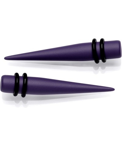 2Pc Womens Ear Expanders Purple Matte Acrylic Straight Taper Ear Stretching Kit Set of 2 8mm (0 Gauge) $10.28 Body Jewelry