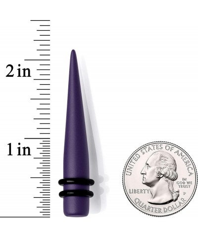 2Pc Womens Ear Expanders Purple Matte Acrylic Straight Taper Ear Stretching Kit Set of 2 8mm (0 Gauge) $10.28 Body Jewelry