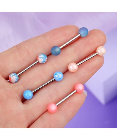 5Pcs 14g Tongue Rings Surgical Steel Tongue Barbells Tongue Piercing Jewelry Tongue Piercing Tongue Jewelry Nipple Rings Nipp...