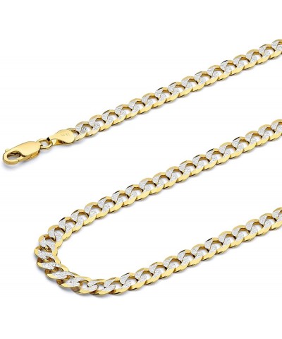 14K Solid Gold Cuban Link Curb Chains (Select Options) 26 Inches White And Yellow Gold $399.52 Bracelets