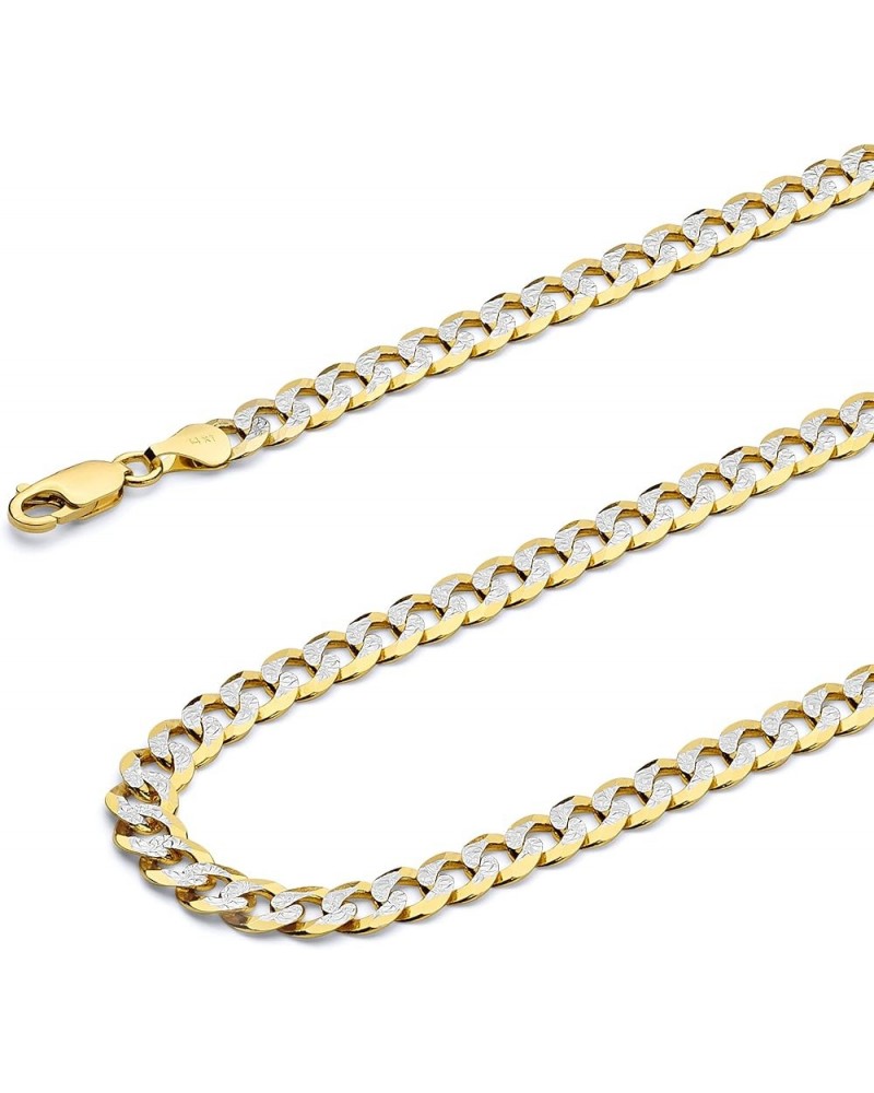 14K Solid Gold Cuban Link Curb Chains (Select Options) 26 Inches White And Yellow Gold $399.52 Bracelets