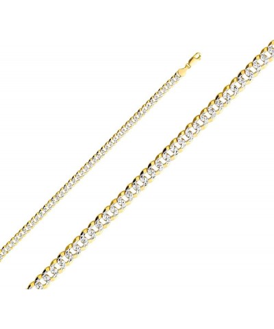 14K Solid Gold Cuban Link Curb Chains (Select Options) 26 Inches White And Yellow Gold $399.52 Bracelets