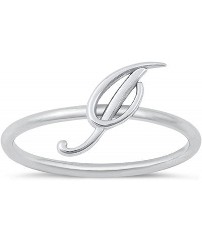 Initial Letter Cursive Plain Ring 925 Sterling Silver 9mm Size 4-10 J $10.29 Rings