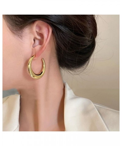 Chunky Open Hoop Earrings for Women Girl, Punk Thick Open Hoop Jewelry for Birthday (Small,Silver) Large Gold $3.53 Earrings