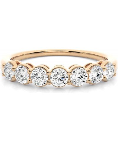 Solid 10k Gold Wedding Band Moissanite Half Eternity Anniversary Ring For Women (G-H Color) Rose Gold $47.43 Bracelets