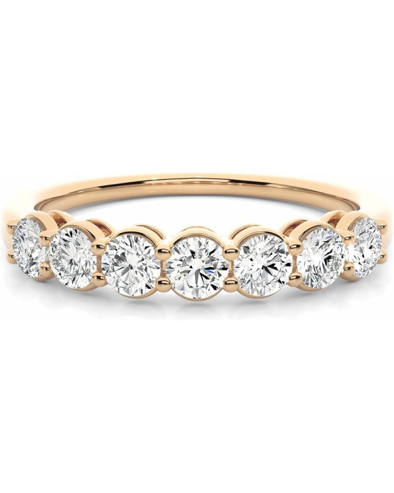 Solid 10k Gold Wedding Band Moissanite Half Eternity Anniversary Ring For Women (G-H Color) Rose Gold $47.43 Bracelets