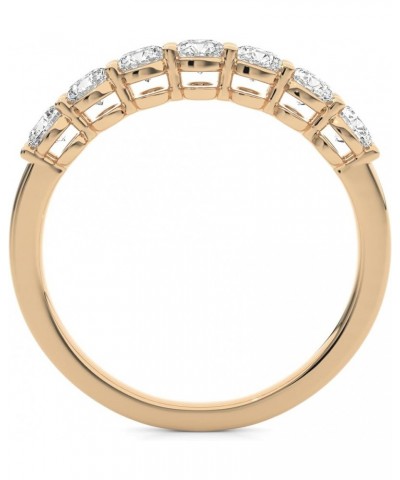 Solid 10k Gold Wedding Band Moissanite Half Eternity Anniversary Ring For Women (G-H Color) Rose Gold $47.43 Bracelets