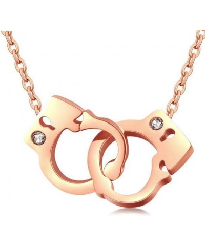 Stainless Steel Handcuff Infinity Interlocking Circle Collar Statement Necklace Rose Gold $8.24 Necklaces