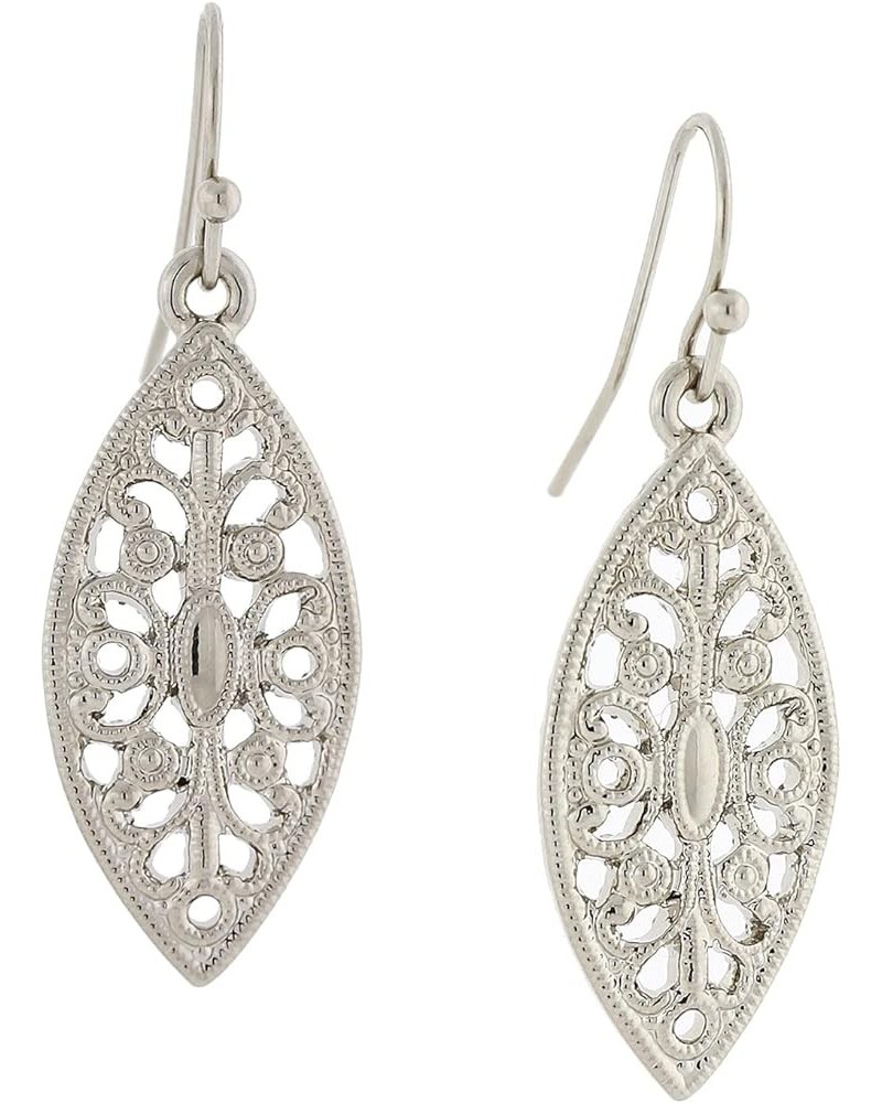 1928 Jewelry 14K Gold-Dipped Filigree Post Drop Earrings Silver $14.76 Earrings