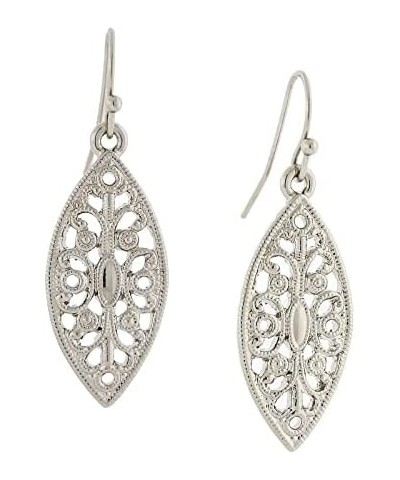 1928 Jewelry 14K Gold-Dipped Filigree Post Drop Earrings Silver $14.76 Earrings