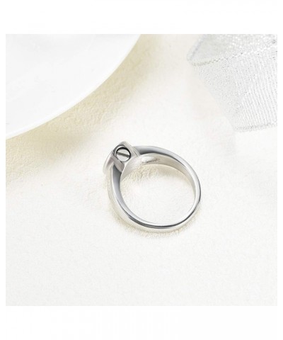 Cremation Ring for Ashes Heart Memorial Keepsake Ring for Ashes Holder Ash for Pet/Human Urn Ring for Women Silver $12.14 Rings