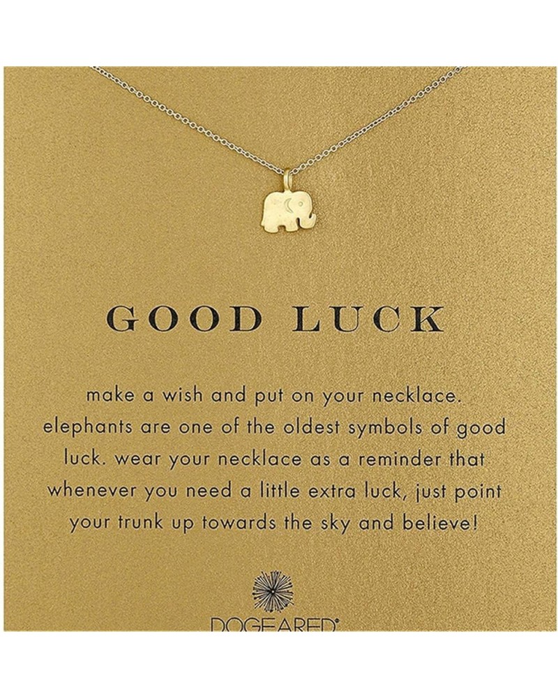 DAMAJI Friendship Golden Calla lily/Key Necklace Good Luck Elephant Pendant Chain Necklace with Message Card Gift Card Elepha...