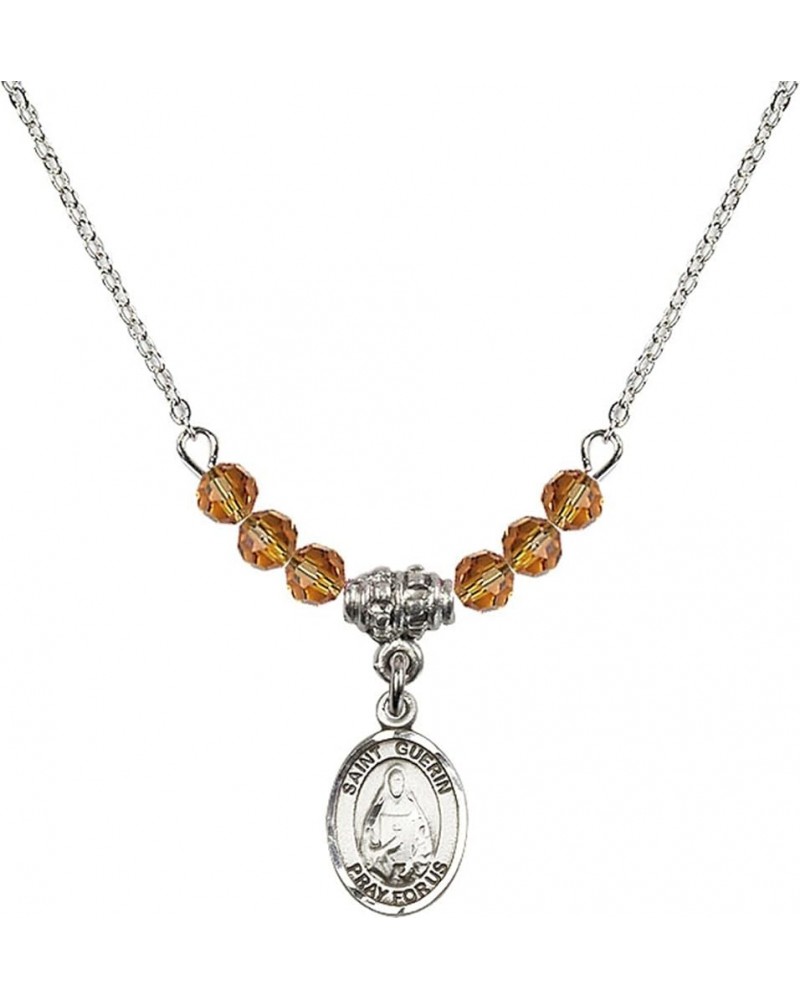 November Birth Month Bead Necklace with Catholic Patron Saint Petite Charm, 18 Inch Saint Theodora $32.44 Necklaces