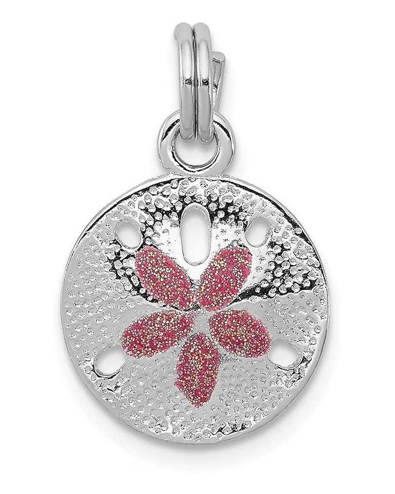 Sterling Silver Rhodium-plated Enamel Sand Dollar Charm Gift for Women $18.45 Bracelets