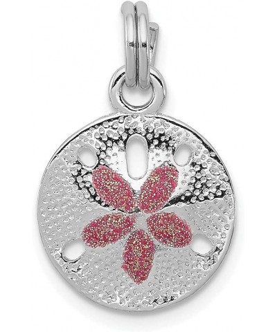 Sterling Silver Rhodium-plated Enamel Sand Dollar Charm Gift for Women $18.45 Bracelets