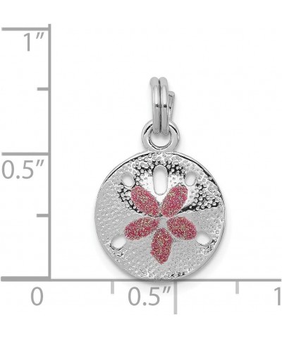 Sterling Silver Rhodium-plated Enamel Sand Dollar Charm Gift for Women $18.45 Bracelets