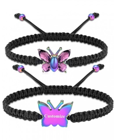 Cremation Jewelry Butterfly Urn Bracelet for Human Ashes for Women Adjustable Memorial Keepsake Rope Bracelet Customize $8.69...