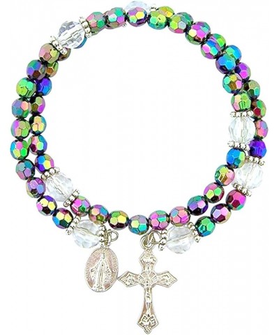 Acrylic Prayer Bead Rosary Wrap Bracelet with Miraculous Medal, 8 Inch Beaded,Religious $6.82 Bracelets