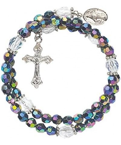 Acrylic Prayer Bead Rosary Wrap Bracelet with Miraculous Medal, 8 Inch Beaded,Religious $6.82 Bracelets