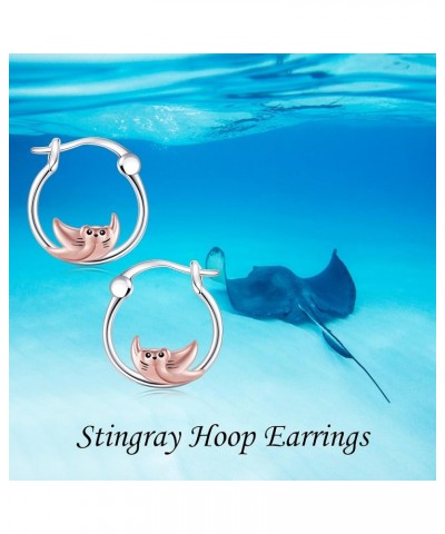 Duck/Cow/Pig/Dog/French Bulldog/Mushroom/Otter/Stingray 925 Sterling Silver Hoop Earrings Hypoallergenic Cute Animal Jewelry ...